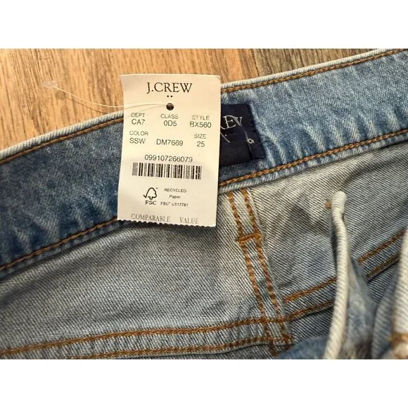 J. Crew Factory Wide-Leg Stretch Cropped Jeans Women's Size 25 New With Tags! - Picture 4 of 6